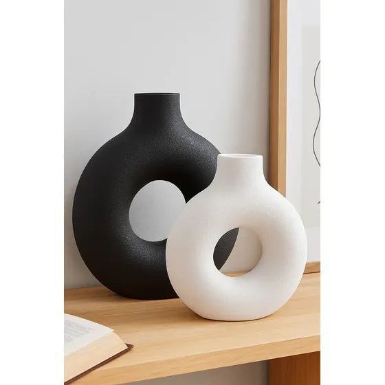 Set X 2 Florero Jarrón Dona Deco Nórdico Minimalista Moderno