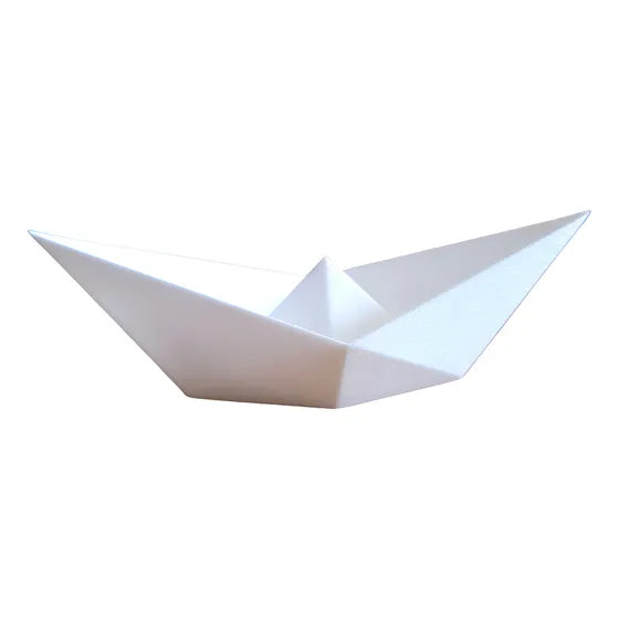 Decoración Adorno Barco De Papel Moderno Minimalista 20cm Blanco