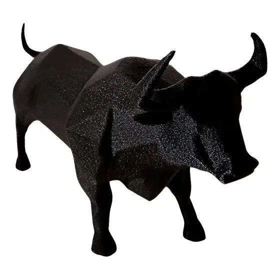 Estatua Decorativa Toro Moderno Nórdico Minimalista 20cm Negro