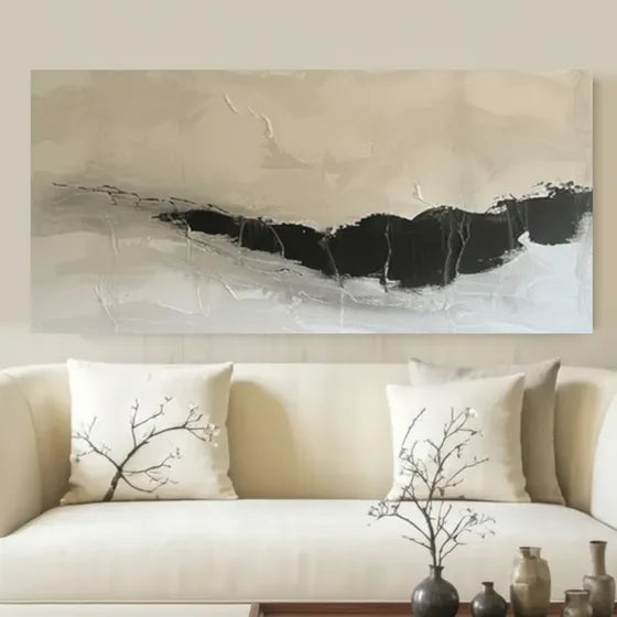 Cuadro Abstracto Nordico Texturado Minimalista Living120x60 Beige-nude- 3 Beige-nude-3 - 76236.24